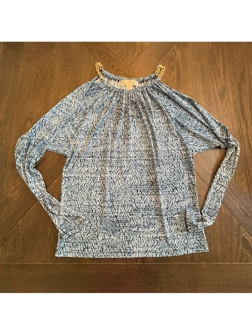 Michael Kors Extra Small Blue Top Gold Chain Detail